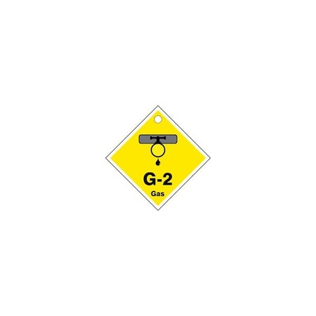 Accuform Energy Source ID Tag, G-2 GAS, 2.5in x 2.5in, Adhesive Dura-Poly, 5PK TDK402XVM